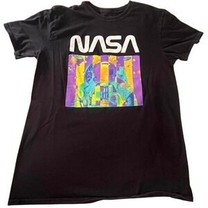 NASA Astronaut Graphic T-Shirt Black Hyper Space Tee Large